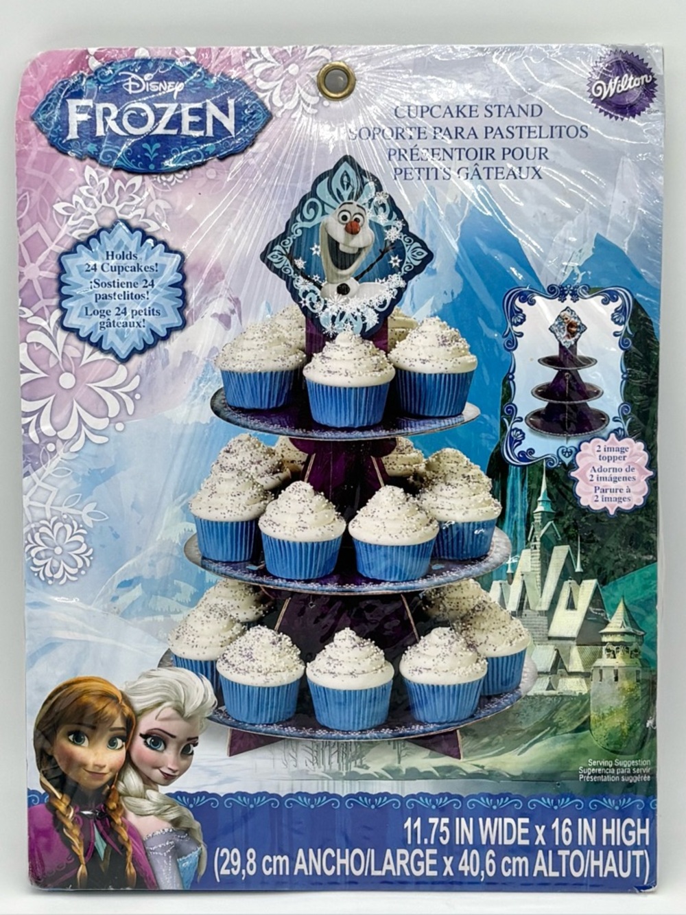 Disney Frozen Cupcake Stand Wilton 3 Tier Holds 24 Party Dessert Display New